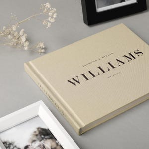 Livro de assinaturas de casamento de luxo em linho, álbum de fotos personalizado