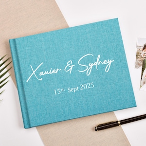 Wedding Guest Book, Minimalist Wedding Guestbook, Personalized Linen Guest Book, Modern Elegant Guestbook, Boho Neutral Wedding Keepsake