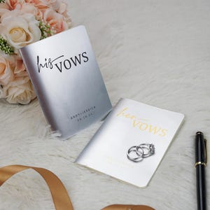Wedding Vow Books, Custom Vow Books set of 2, Personalized Vow Book, His & Her Vow Booklets, Elegant Vows Books Gold Silver, Luxury Vow Book