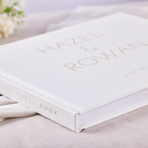 Personalized Wedding Guest Book, Custom Reception Guestbook, Engagement Signing Book, Hardcover Photo Album with Gold Foil