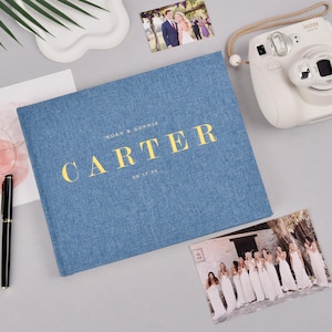 Personalized Linen Wedding Guest Book, Custom Wedding Guest Book with Linen Cover,  Custom Linen Guest Book for Wedding, Custom Colors