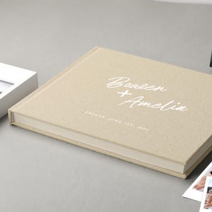 Personalized Linen Wedding Guest Book & Photo Album Keepsake – Cherish Your Special Day