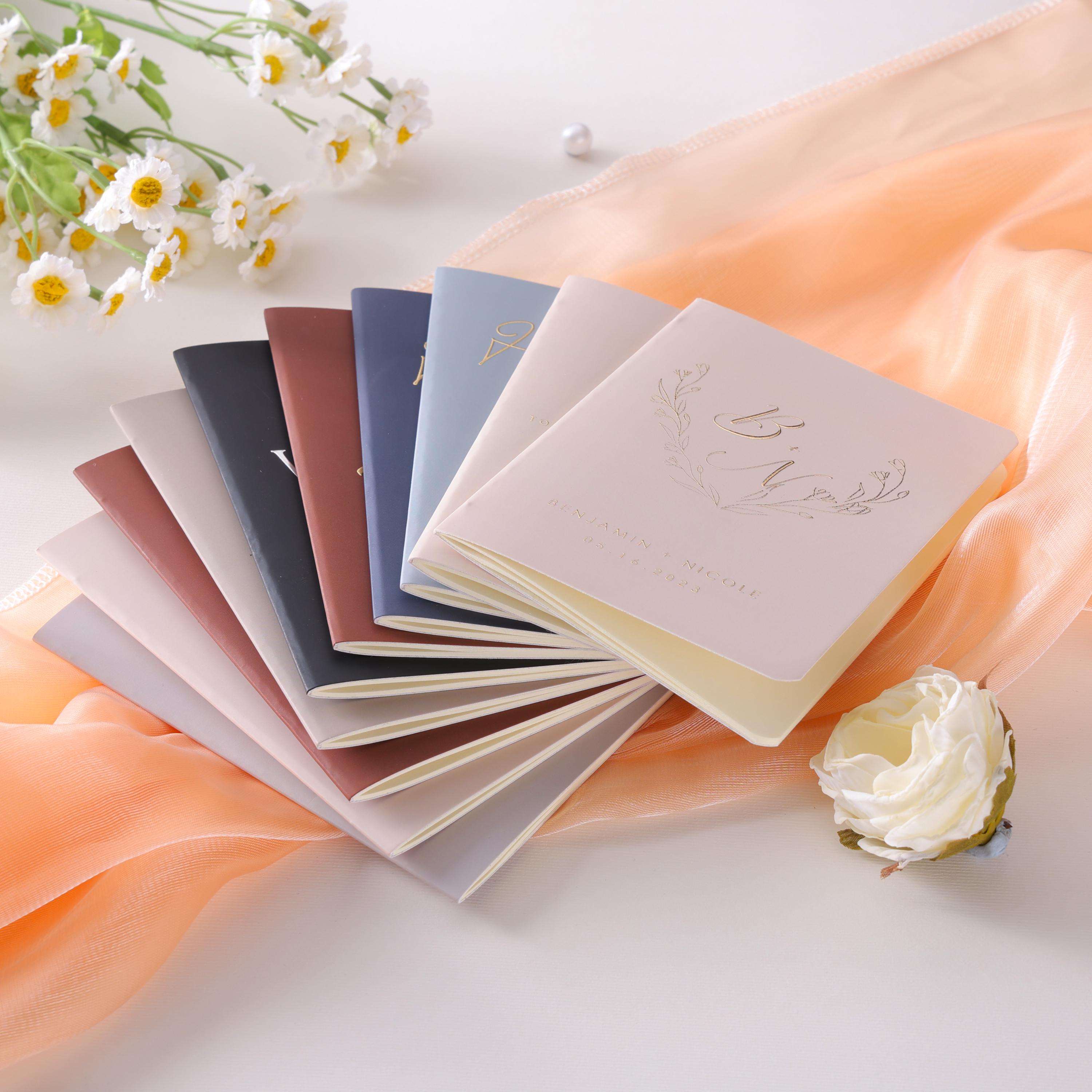 Set Libri Dei Voti Di Matrimonio Minimal – 2 Quaderni Tascabili (14x10,8 Cm) Con Copertina Dorata, Scatola Regalo E Guida PDF Per Scrivere Le Promesse - 2