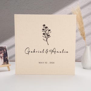 Simple Wedding Guest Book, Linen Wedding Guest Book, Printed Guestbook, Modern Guest Book, Personalised Guest Book, Unique Wedding Guestbook