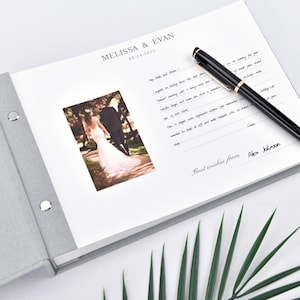 Graues Leinen-Gästebuch, Foto-Gästebuch, Polaroid Hochzeitsalbum, Fotobooth Album