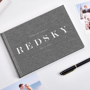 Linen Wedding Guest Book, Custom Polaroid Scrapbooks, Personalized Wedding Albums, Wedding Reception Gifts, Polaroid Guestbooks