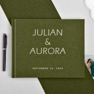 Personalized minimalist wedding guest book, wedding photo album, wedding reception guestbook, engagement scrapbook, anniversary keepsake