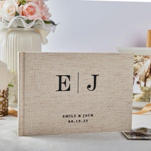 Custom linen wedding guestbook, Linen guestbooks for wedding,  Personalized linen guestbooks gift for bride and groom, gift for wedding