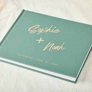 Wedding Guest Book | Gold Foil Wedding Book | Personalized Wedding Signature Book | Photo Booth Book | Minimalist Wedding Monogram Guestbook