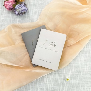Wedding Vow Books, Personalized Vow Books set of 2, Custom Vow Book, Minimal Vows Books Gold Foil, His & Her Vow Booklets, Elegant Vow Books