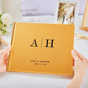 Personalized Wedding Guest Book | Custom Reception Guestbook | Engagement Signning Book | Wedding Anniversary Gifts for Her