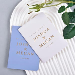 Wedding Vow Books, Custom Vow Books set of 2, Personalized Vow Book, His & Her Vow Booklets, Elegant Vows Books Gold Foil, Luxury Vow Books