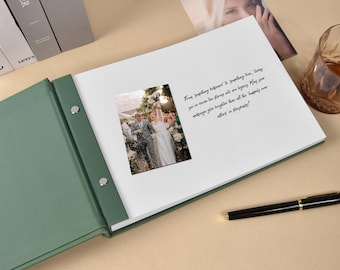 Album photo personnalisé de livre d'or de mariage, lettrage en aluminium