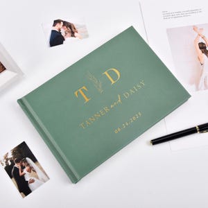Wedding Guest Book | Real Gold Foil | Hardcover Landscape Guestbook | Photo Booth Ideas | Album Wedding | Rustic Wedding