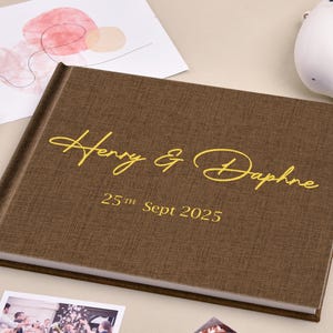 Custom Linen Wedding Guest Book-Polaroid Photo Album-Bridal Shower or Hen Do Scrapbook-Wedding Keepsake-Wedding Reception Book