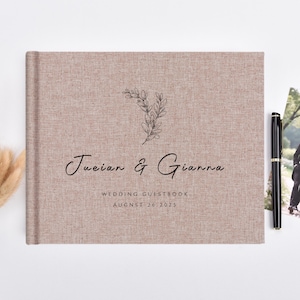 Personalized Linen Wedding Guest Book | Custom Reception Guestbook | Wedding Signing Book | Engagement Gifts for Her