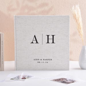 Personalized Linen Wedding Guest Book | Custom Reception Guestbook | Wedding Signing Book | Engagement Gifts for Her