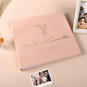Pink Wedding Guest Book with Foil Rose Gold Lettering, Instax Photo Album, Instax Guest Book, Photo Guest Book, Alternative Guest Book