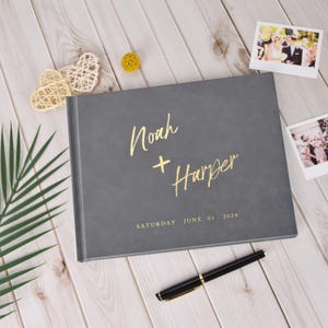 Personalized Wedding Guest Book , Custom Guest Book , Hardcover Wedding Guest Book , Gold Foil Guest Book , Wedding Guest Book Album