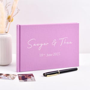Lilac Wedding Guest Book ，custom photo album, wedding keepsake gift for couples, anniversary gift for him and her