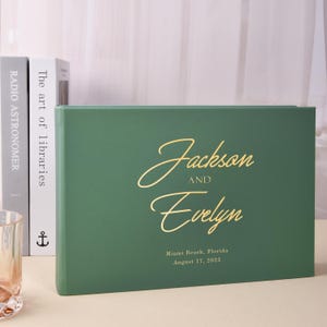 Personalized Avocado Photo Wedding Album as Guest book With Foil Gold Lettering, Photo Guest Book, Instax Wedding Book, Photo Booth Album