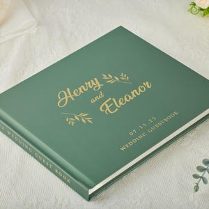 Wedding Guest Book, Emerald Green Wedding Guest Book, Sign in guest book, Photo guest book, Instax mini guest book, Personalized Guestbook
