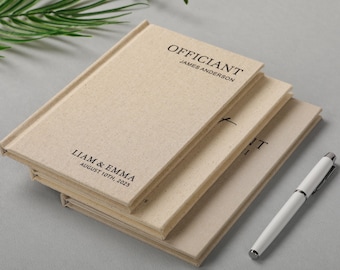 Personalized Wedding Officiant Notebook: Cotton-Linen Hardcover