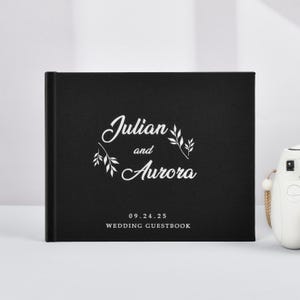 Custom Wedding Guest Book with Linen Cover, Personalized Linen Wedding Guest Book,  Custom Linen Guest Book for Wedding, Custom Colors