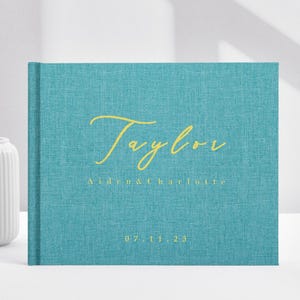 Personalized Wedding Guest Book, Custom Linen Photo Album, Polaroid Scrapbook Reception Gift, Wedding Keepsake, Guest Book