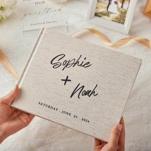 Custom Wedding Guest Book, Linen Polaroid Photo Album, Engagement and Anniversary Scrapbook, Wedding Keepsake, Wedding Reception Book