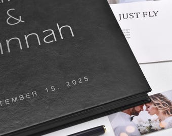 Personalized Wedding Guest Book: Gold Foil Hardcover Photo Album