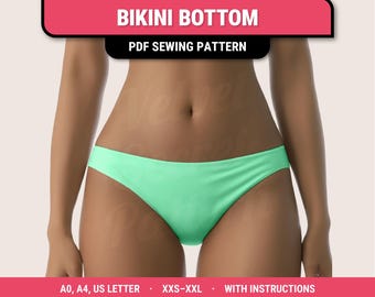 Bikini & Swimsuit Sewing Pattern Digital PDF. Plus Sizes XXS to XXL. Tops, bottoms and swimwear with low, medium and full coverage. Beginner
