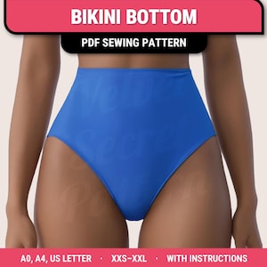 Bikinibroekje - naaipatroon badpak, grote maten XXS-XXL (digitale pdf)