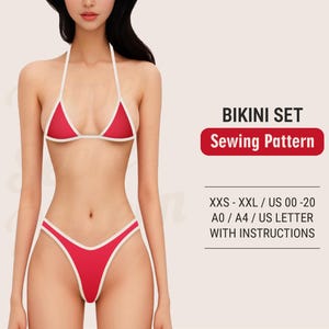 Bikini Sewing Pattern – PDF Digital Sewing Patterns for Swimsuits and Swimwear, Sizes XXS–XXL