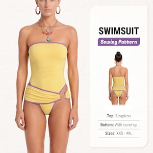 Bikinimönster – PDF digitala sömnadsmönster för baddräkter och badkläder, storlekar XXS–4XL