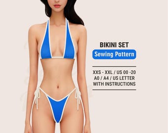 Bikini Sewing Pattern PDF: Swimsuits and Swimwear in All Sizes XXS–XXL (Digital Download)