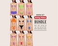 Bikini Pattern Bundle – PDF Digital Sewing Patterns for Swimsuits and Swimwear, Sizes XXS–XXL