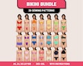 Bikini Sewing Pattern Bundle: 20 Designs in All Sizes XXS–XXL (Digital PDF)