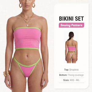 Bikinimönster – PDF digitala sömnadsmönster för baddräkter och badkläder, storlekar XXS–4XL