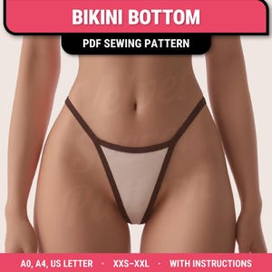Bikini & Swimsuit Sewing Pattern Digital PDF. Plus Sizes XXS to XXL. Tops, bottoms and swimwear with low, medium and full coverage. Beginner