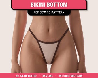 Bikini & Swimsuit Sewing Pattern Digital PDF. Plus Sizes XXS to XXL. Tops, bottoms and swimwear with low, medium and full coverage. Beginner