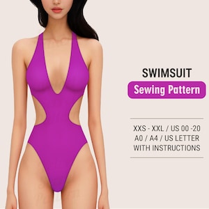 Bikini Sewing Pattern – PDF Digital Sewing Patterns for Swimsuits and Swimwear, Sizes XXS–XXL