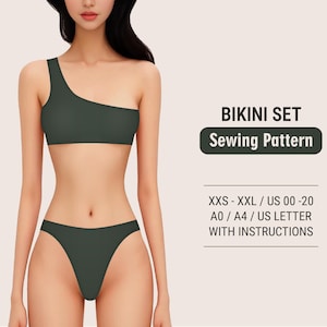 Bikini Sewing Pattern – PDF Digital Sewing Patterns for Swimsuits and Swimwear, Sizes XXS–XXL