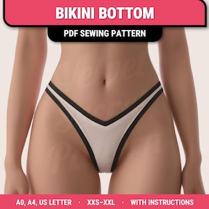 Bikini Pattern: Digital PDF, sewing Pattern, sizes XXS to XXL.