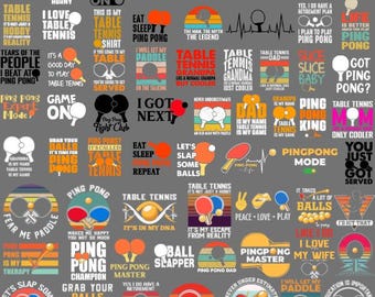 Table Tennis Graphics, Ping Pong Bundle, Digital Bundle, Tennis Shirt, Sport lover, Tennis Quotes, Ping Pong Player, Digital Download