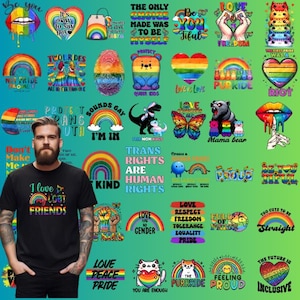 200+ LGBT Pride Printable Bundle PNG, Gay Pride Png, Regenbogen-Bundle, LGBT-Zitate, Transgender-Shirt, Pride-Grafik, kommerzielle Nutzung
