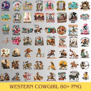 Western Cowgirl Bundle 80+ PNG, Western Sublimation Bundle, Cowgirl graphics png, Country T-shirt Design, Howdy png, Rodeo Sublimation PNG