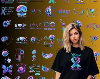 Suizid-Aufklärungs-Bundle Png, Suizidprävention Png, Depression vermeiden Png, Psychische Gesundheit Png, Suizidprävention, Sublimationsdatei