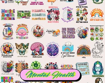 100+ Mental Health Bundle, Mental support, You are the one Png, Mental Png, Mental Health Feeling Png Design, Motivation Saying Sublimation