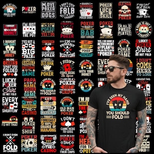 Poker Casino Designs PNG, Poker Quotes Png, Lucky man File, Poker king, Poker Lover, Instant Download, Poker face , Bundle Sublimation